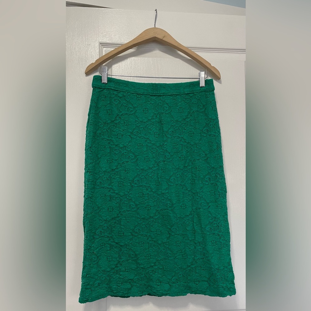 Maeve Green Lace Pencil Skirt